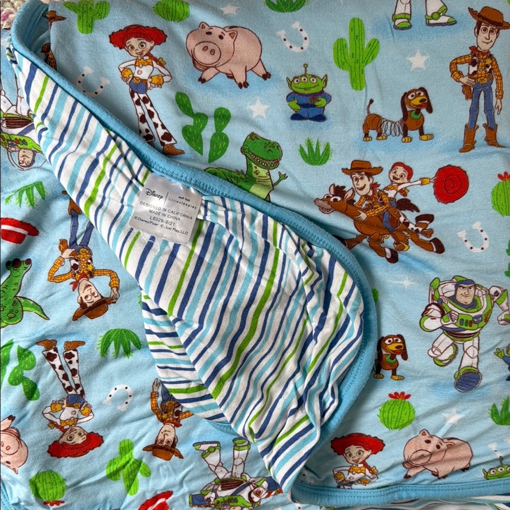 Little Sleepies Disney Toy Story Blanket - Blue and Green
